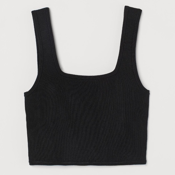 BLACK CROP TOP H&M - Picture 1 of 5
